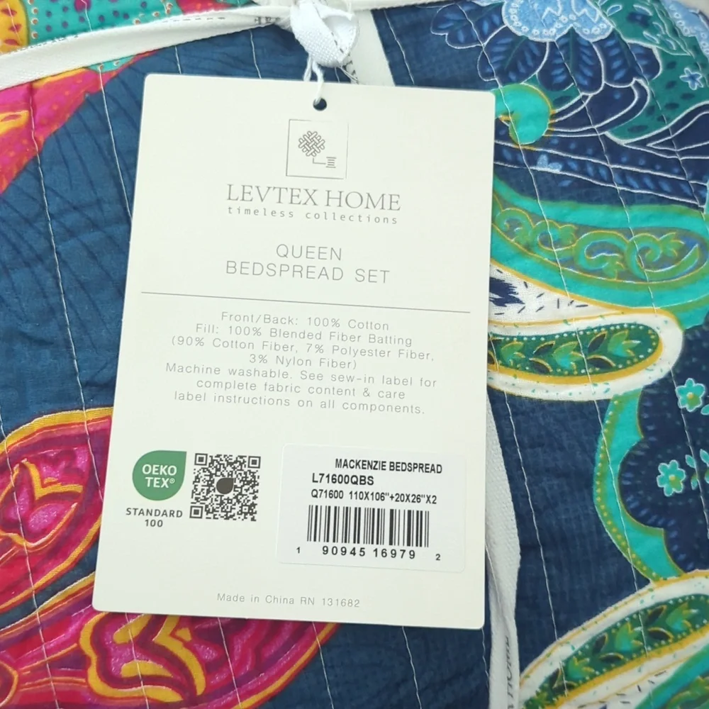 Levtex Home Mackenzie Bedspread Set Queen Bedspread and Two Standard Shams New